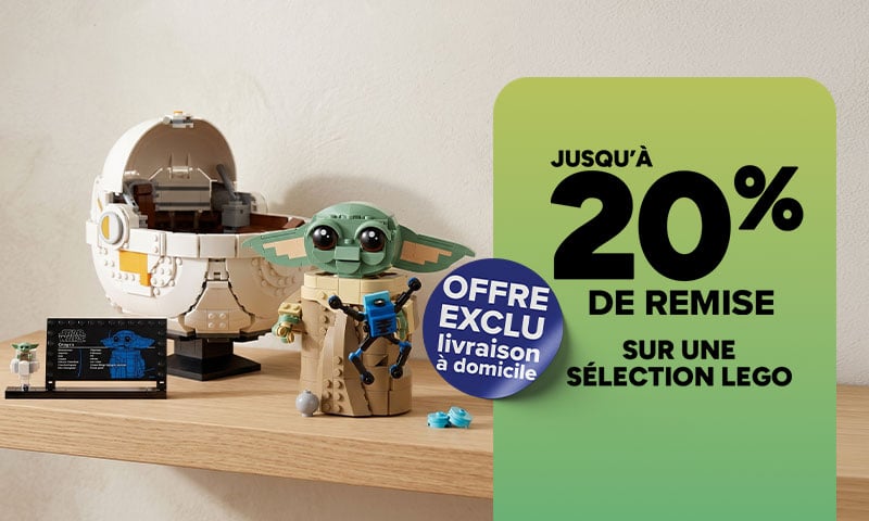 Jusqu'à 20% de remise sur une sélection LEGO. Offre exclu livraison à domicile.