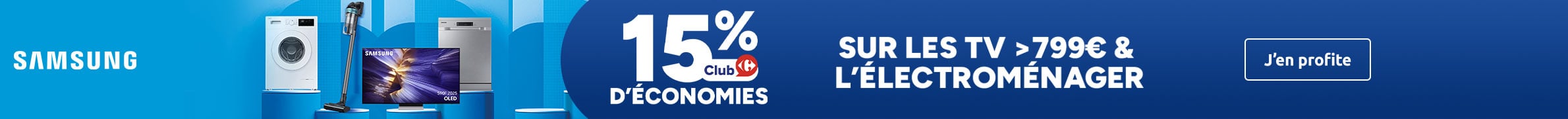Samsung 15% d'économies sur les TV à plus de 799€ et l'électroménager