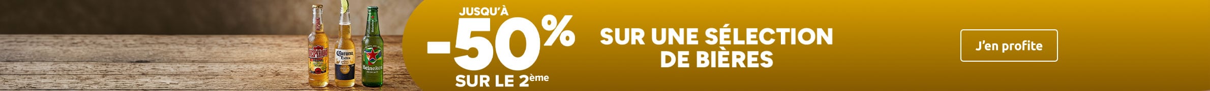 Jusqu'à -50% sur le 2ème sur une sélection de bières