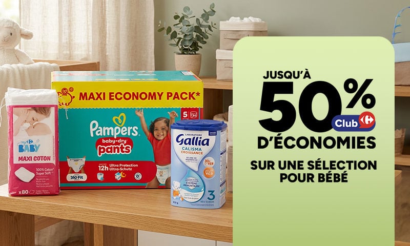 Client club : jusqu'à 50% d'économies sur une sélection pour bébé