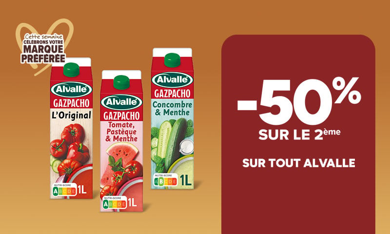 Cette semaine célébrons votre marque préférée : -50% sur le 2ème sur tout Alvall