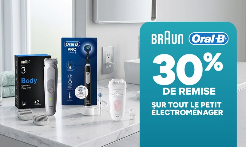 Braun Oral-B : 30% de remise sur tout le petit électroménager.