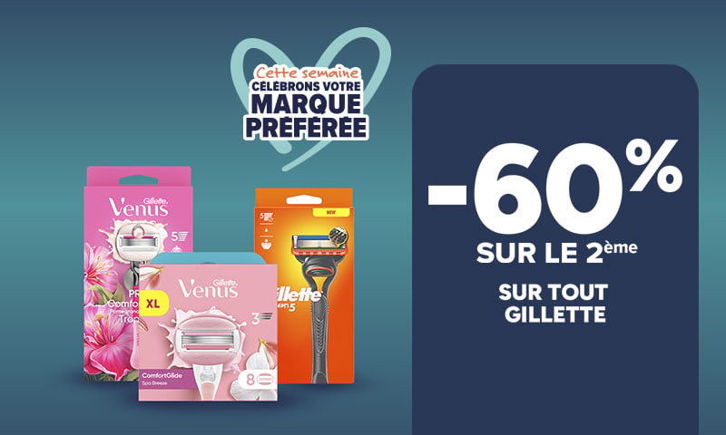 Cette semaine célébrons votre marque préférée Gillette.