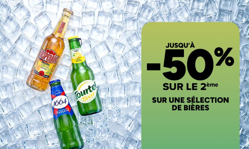 Jusqu'à -50% sur le 2ème sur une sélection de bières