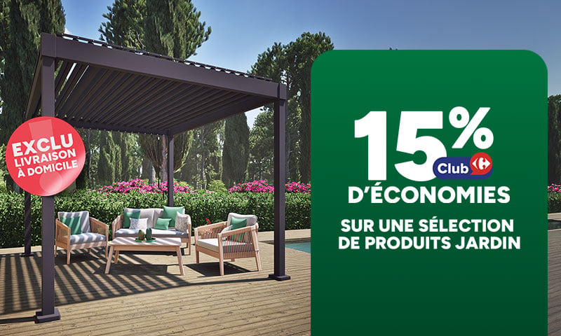 15% d'économies Club sur une sélection de produits Jardin.