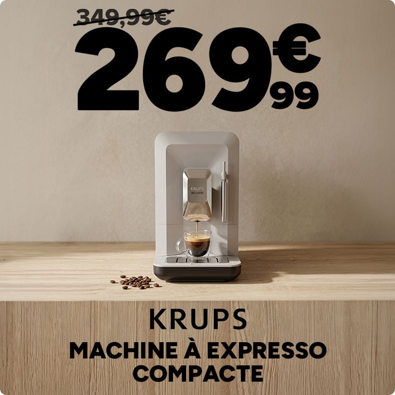 Machine à expresso compacte Krups à 269,99€ au lieu de 349,99€.