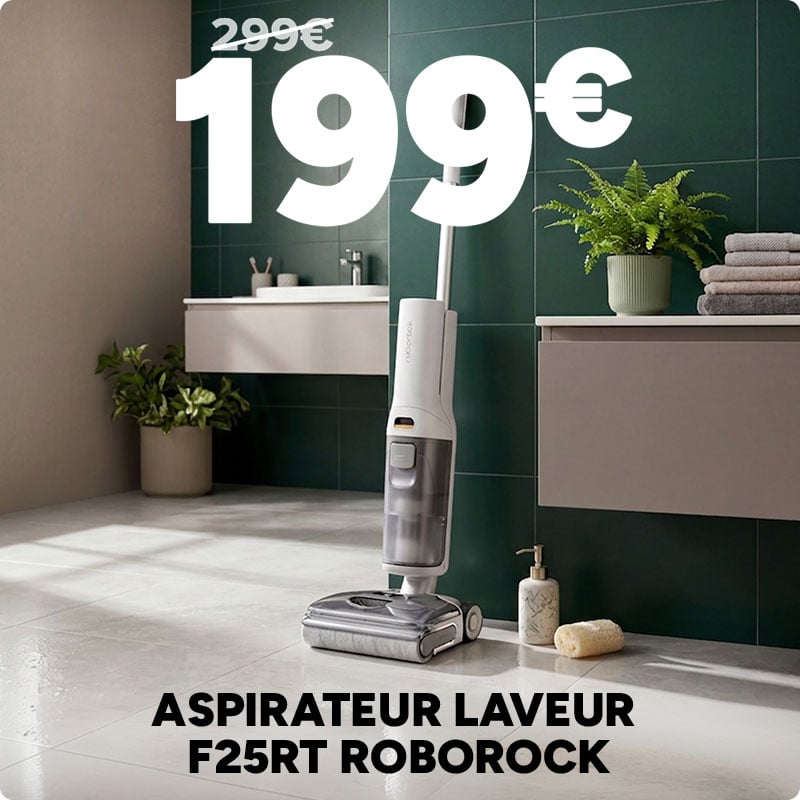 Aspirateur laveur F25RT Roborock à 199€ au lieu de 299€
