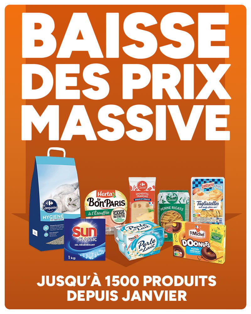 Baisse des prix massive : jusqu'à 1500 produits depuis janvier