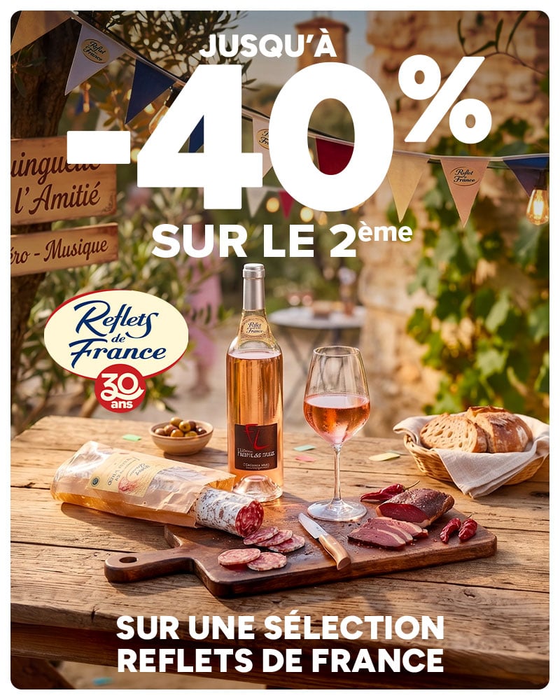 Jusqu'à -40% sur le 2ème sur une sélection Reflets de France.