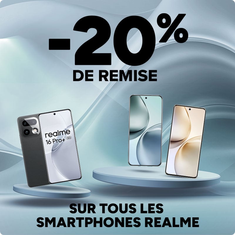 -20% de remise sur tous les smartphones Realme.