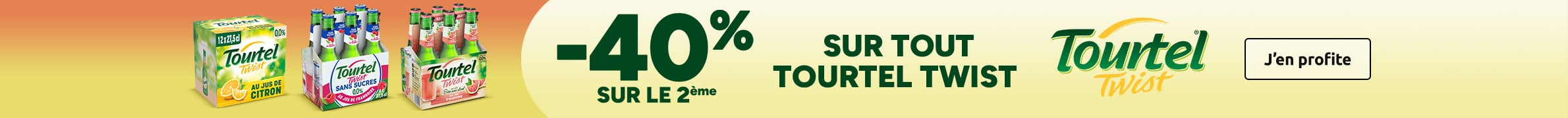 -40% sur le 2è sur tout Tourtel Twist. j'en profite