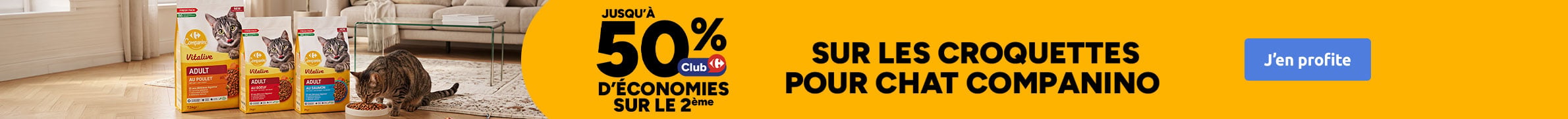 Jusqu'à 50% d'économies sur le 2ème sur les croquettes pour chat companino