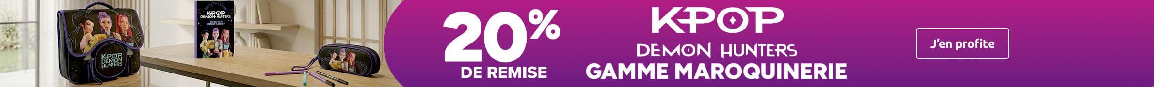 20% de remise sur la gamme maroquinerie K-Pop Demon Hunters