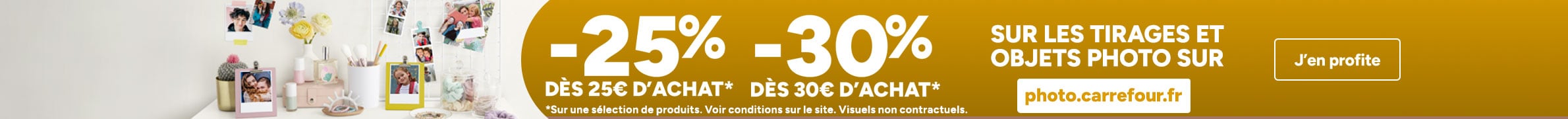 Jusqu'à -30% sur les tirages et objets photo sur photo.carrefour.fr