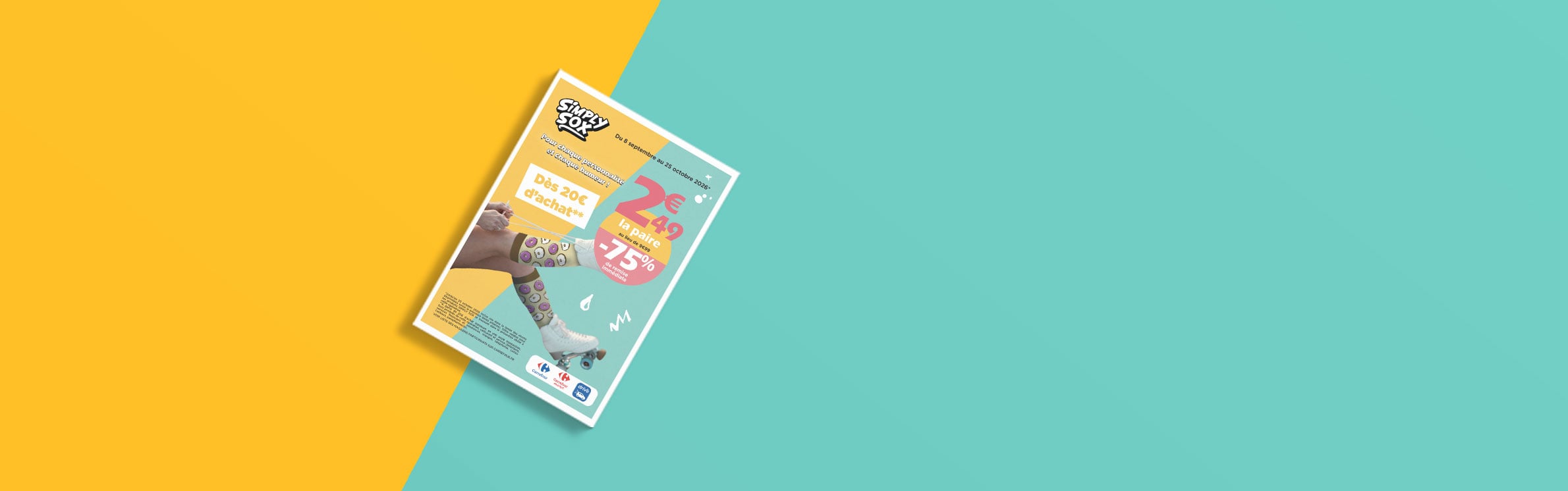 Catalogue Simply Sox : la paire de chaussettes à 2,49€ dès 20€ d'achat.
