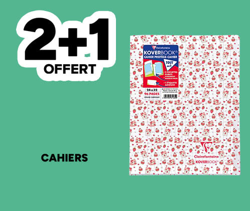 2+1 offert sur la sélection de cahiers 
