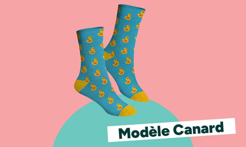 Chaussettes hautes bleues avec canards Simply Sox Modèle Canard.