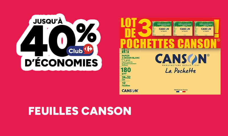 Jusqu'à 40% d'économies sur une sélection de feuilles canson