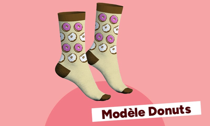 Chaussettes hautes jaune à motif donut Modèle Donut.