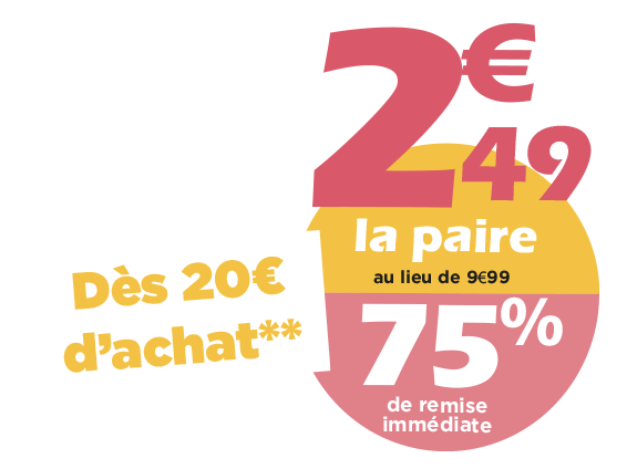 Simply Sox : 2,49€ la paire au lieu de 9,99€ dès 20€ d'achat.