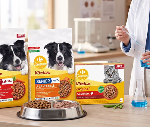 Companino Vitalive croquettes chien senior volaille et pochons chat