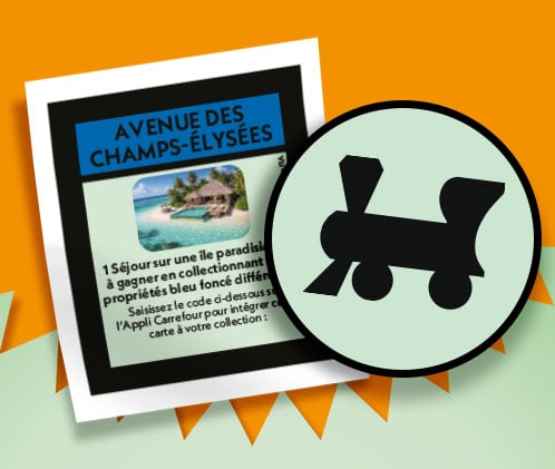 Carte Monopoly Avenue des Champs-Élysées et icône de gare.