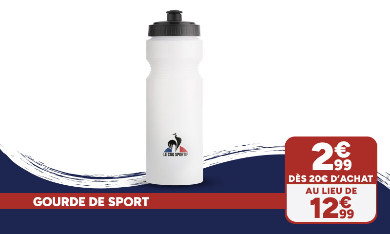 Gourde de sport Le Coq Sportif à 2,99€ dès 20€ d'achat au lieu de 12,99€.