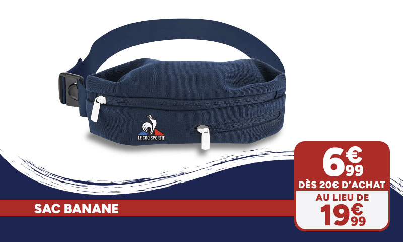 Sac banane Le Coq Sportif à 6,99€ dès 20€ d'achat au lieu de 19,99€.