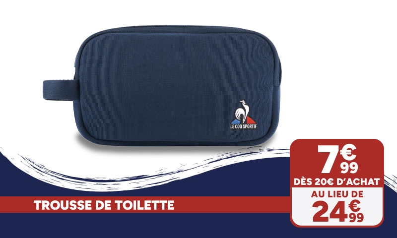 Trousse de toilette Le Coq Sportif à 7,99€ dès 20€ d'achat au lieu de 24,99€.