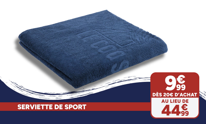 Serviette de sport Le Coq Sportif à 9,99€ dès 20€ d'achat au lieu de 44,99€.