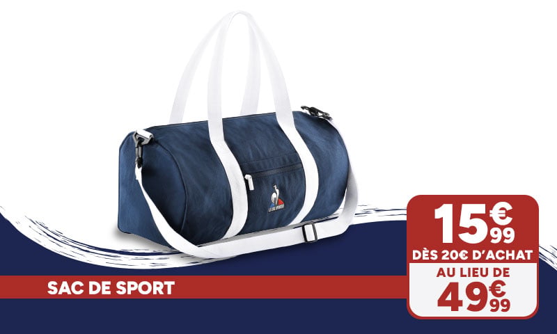 Sac de sport Le Coq Sportif à 15,99€ dès 20€ d'achat au lieu de 49,99€.