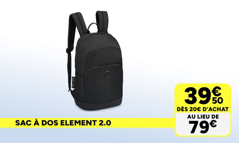 Sac à dos Element 2.0 Delsey à 39,50€ dès 20€ d'achat au lieu de 79€.
