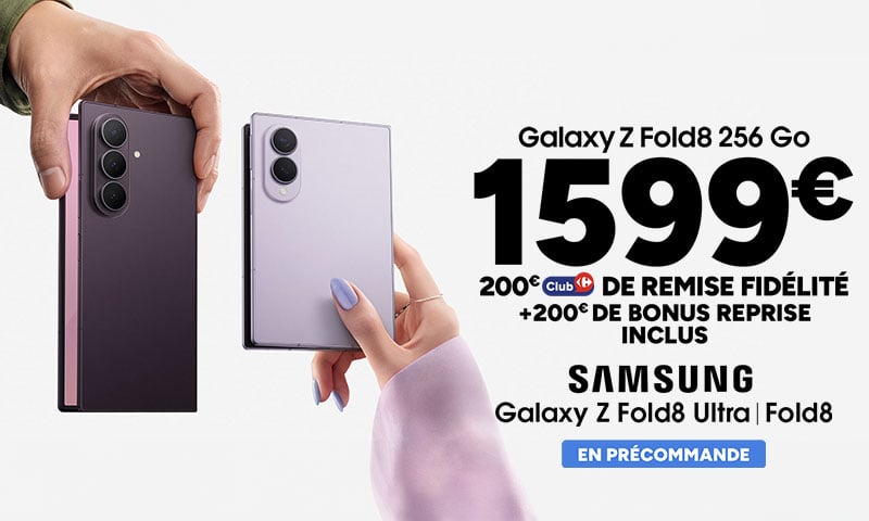 Précommande Samsung Galaxy Z Fold8 256 Go à 1599€ avec bonus et remise Club