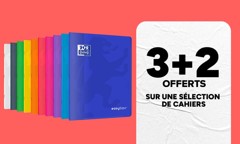 3+2 offerts sur une sélection de cahiers 