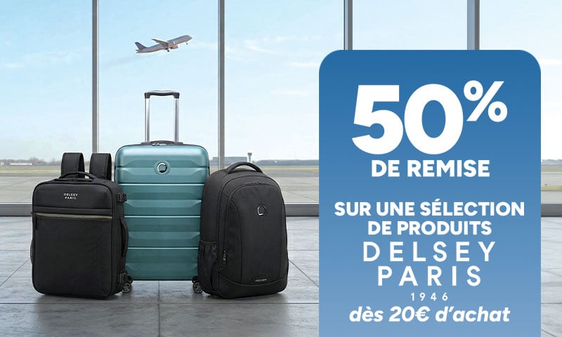 50% de remise dès 20€ d’achat sur une sélection de produits Delsey Paris