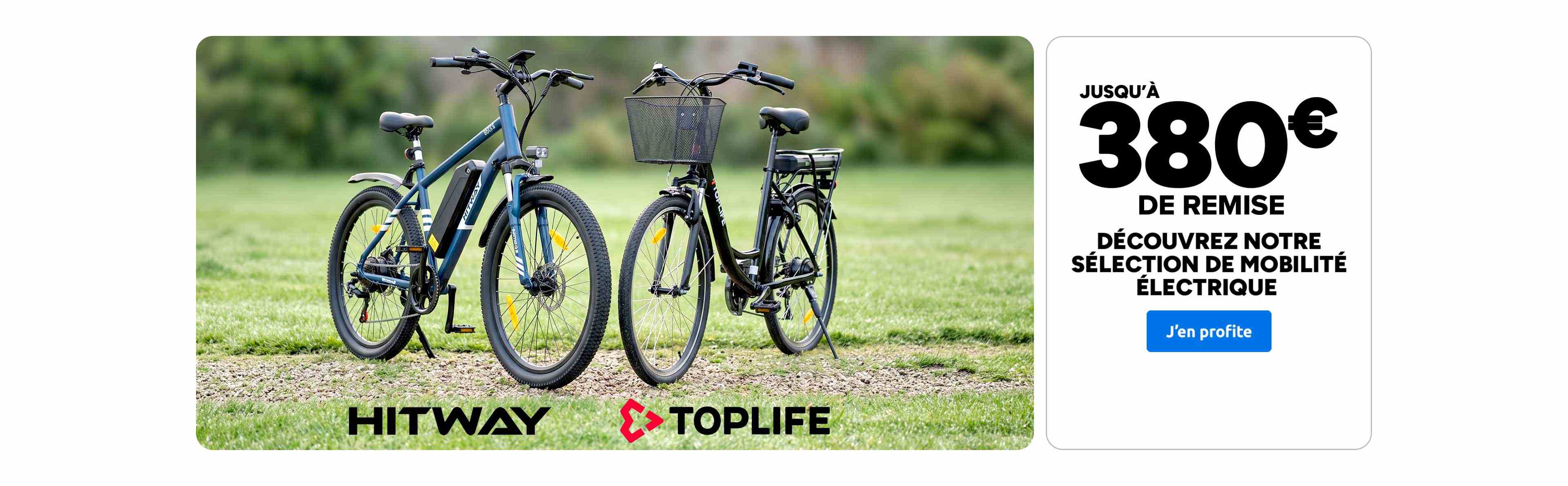 Sélection mobilité électrique : jusqu'à 380€ de remise sur Hitway et Toplife