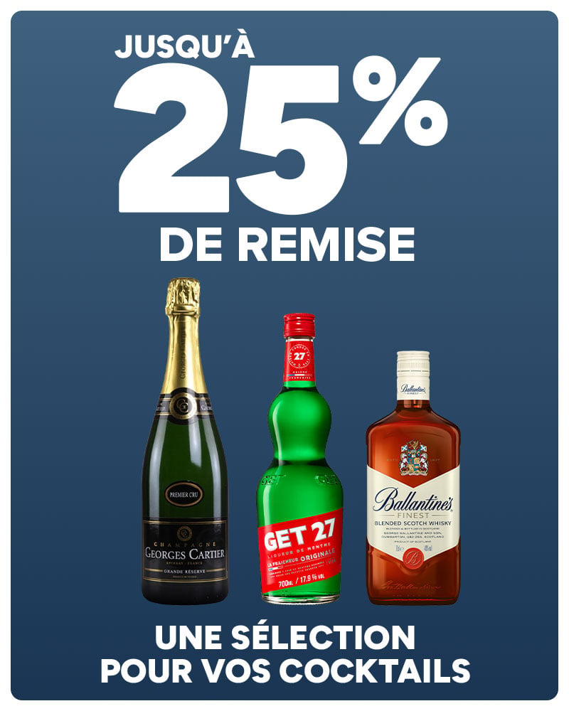 Cocktails : Jusqu'à 25% de remise sur une sélection de produits