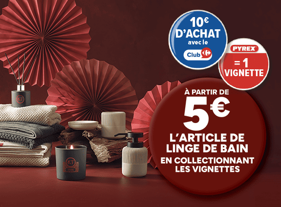 Collection KT : Linge de bain dès 5€ avec les vignettes Carrefour.
