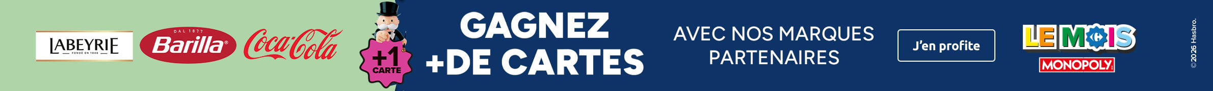 Le Mois Monopoly : gagnez + de cartes avec nos marques partenaires