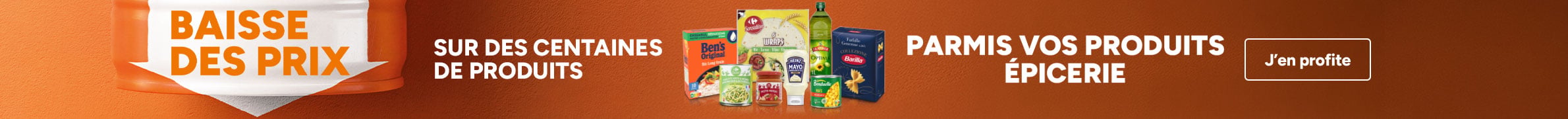 Baisse des prix sur des centaines de produits parmi vos produits épicerie.
