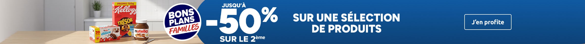 Bons Plans Familles : jusqu'à -50% sur le 2ème sur une sélection de produits