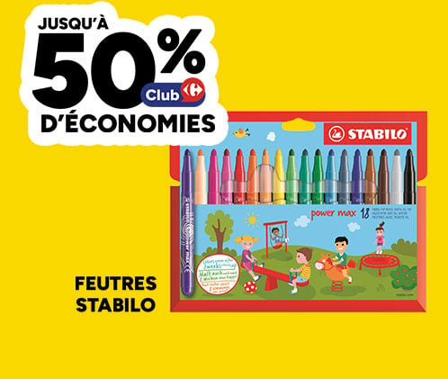 Jusqu'à 50% d'économies sur les feutres STABILO