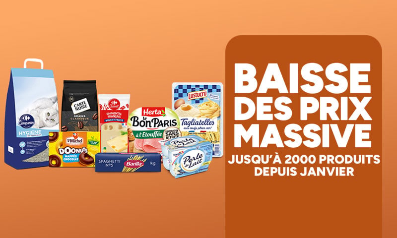 Baisse des prix massive : jusqu'à 2000 produits depuis janvier.