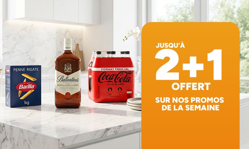 Jusqu'à 2+1 offert sur nos promos de la semaine.