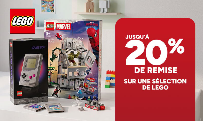 Jusqu'à 20% de remise sur une sélection de LEGO.