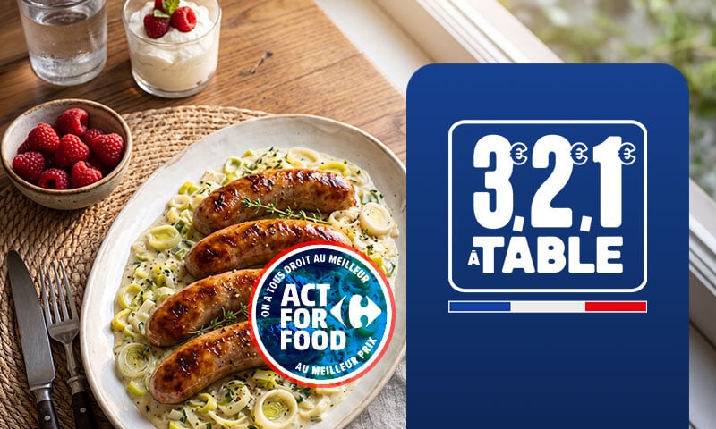 3, 2, 1 à table Carrefour avec Act For Food