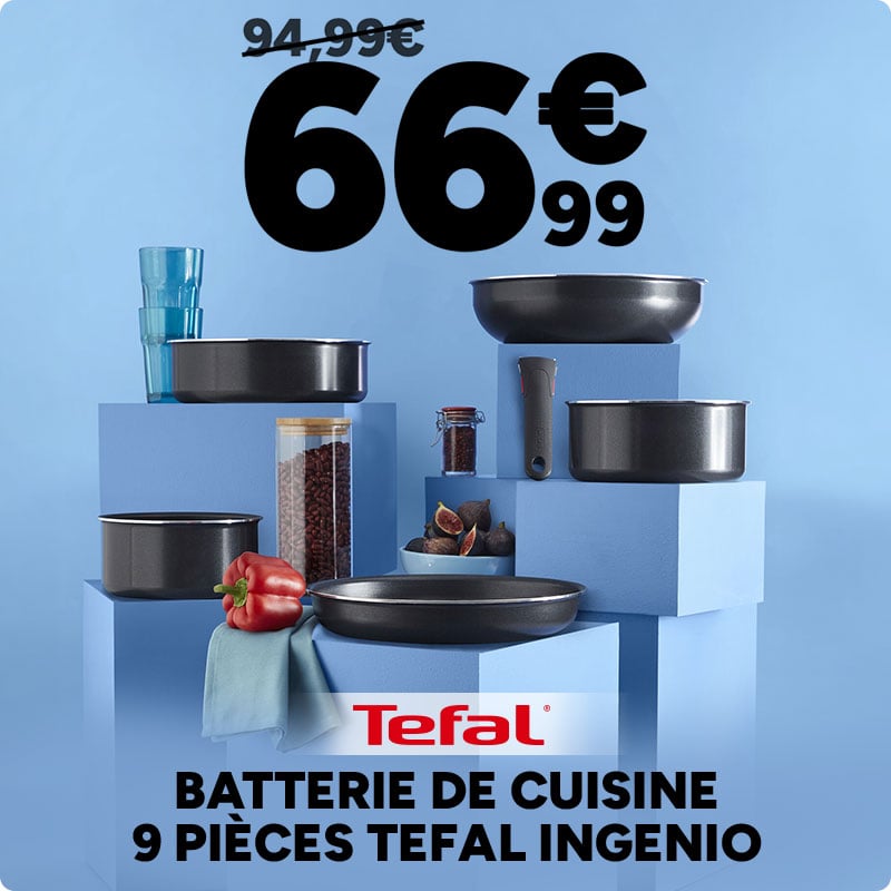 Batterie de cuisine 9 pièces Tefal Ingenio à 66,99€ au lieu de 94,99€