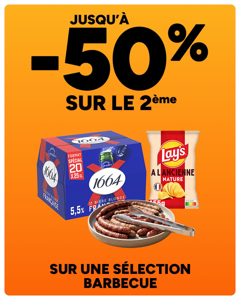 Jusqu'à -50% sur le 2ème sur une sélection Barbecue