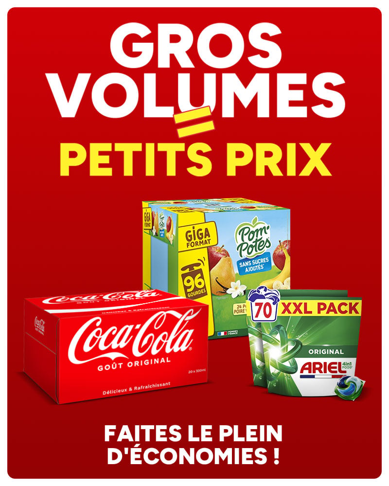 Gros volumes = petits prix : faites le plein d'économies !