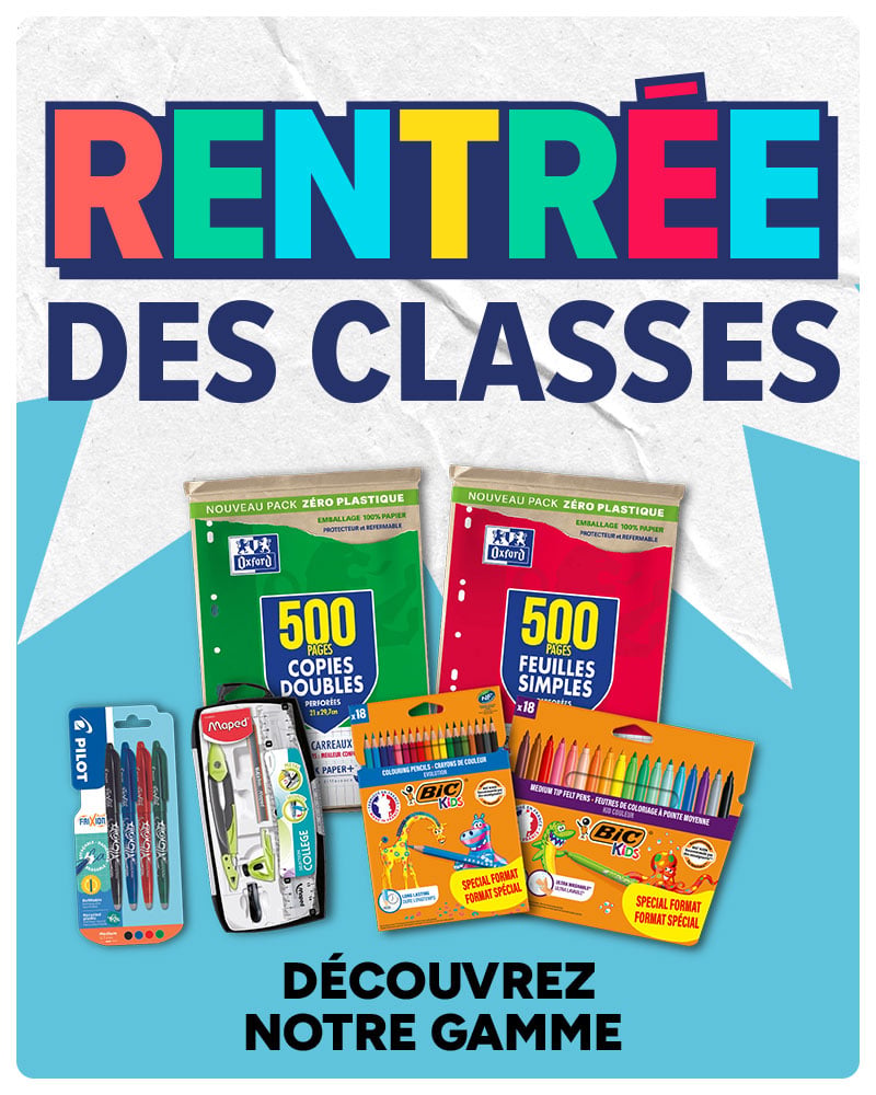 Rentrée des classes : découvrez notre gamme de fournitures scolaires.